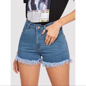 Raw Hem Denim Shorts